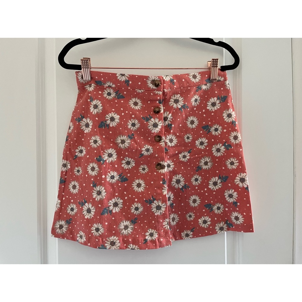 Floral button down skirt